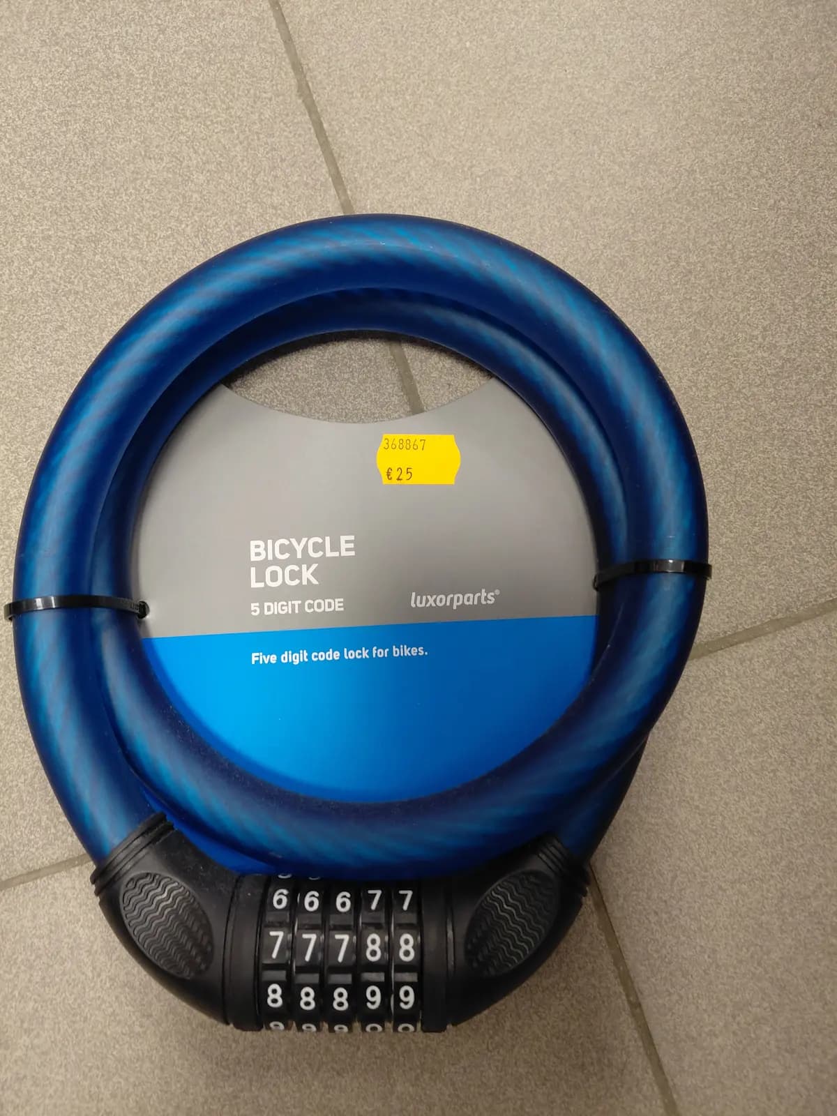 Dviračio spyna luxorparts bicyclelock 5 digit code