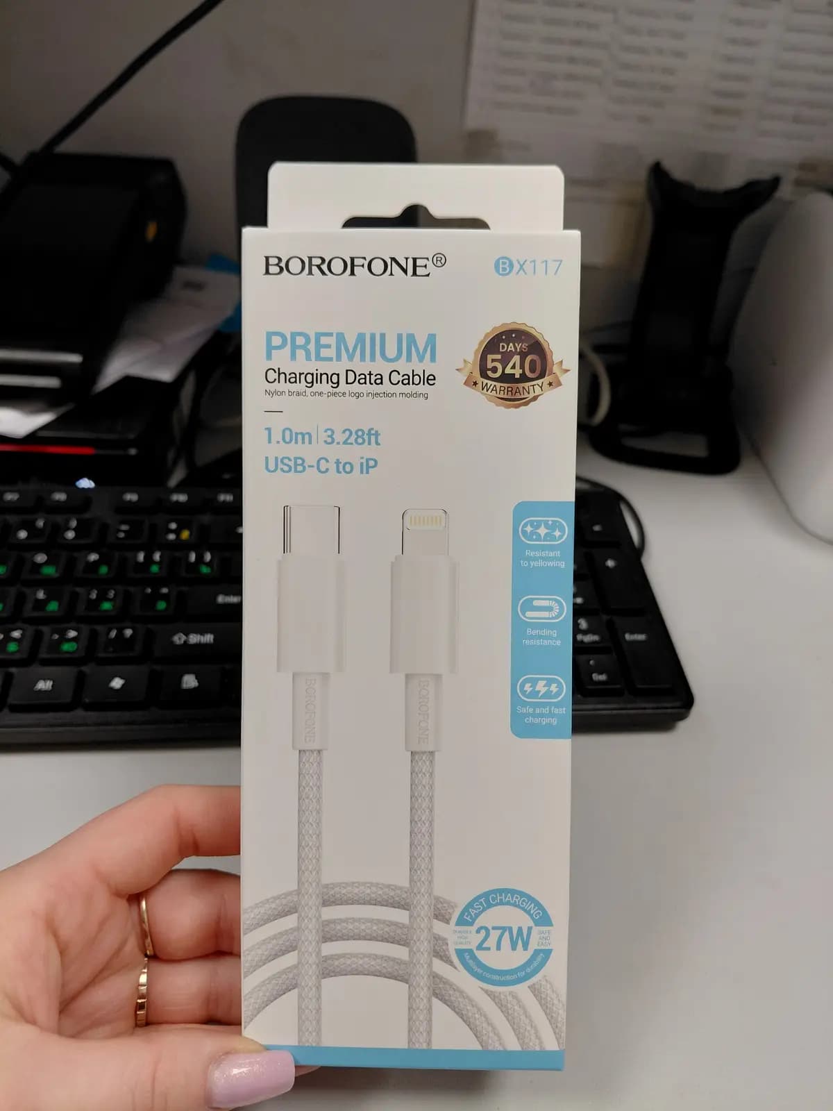 USB kabelis Borofone BX117 USB-C to Lightning 1.0m ...