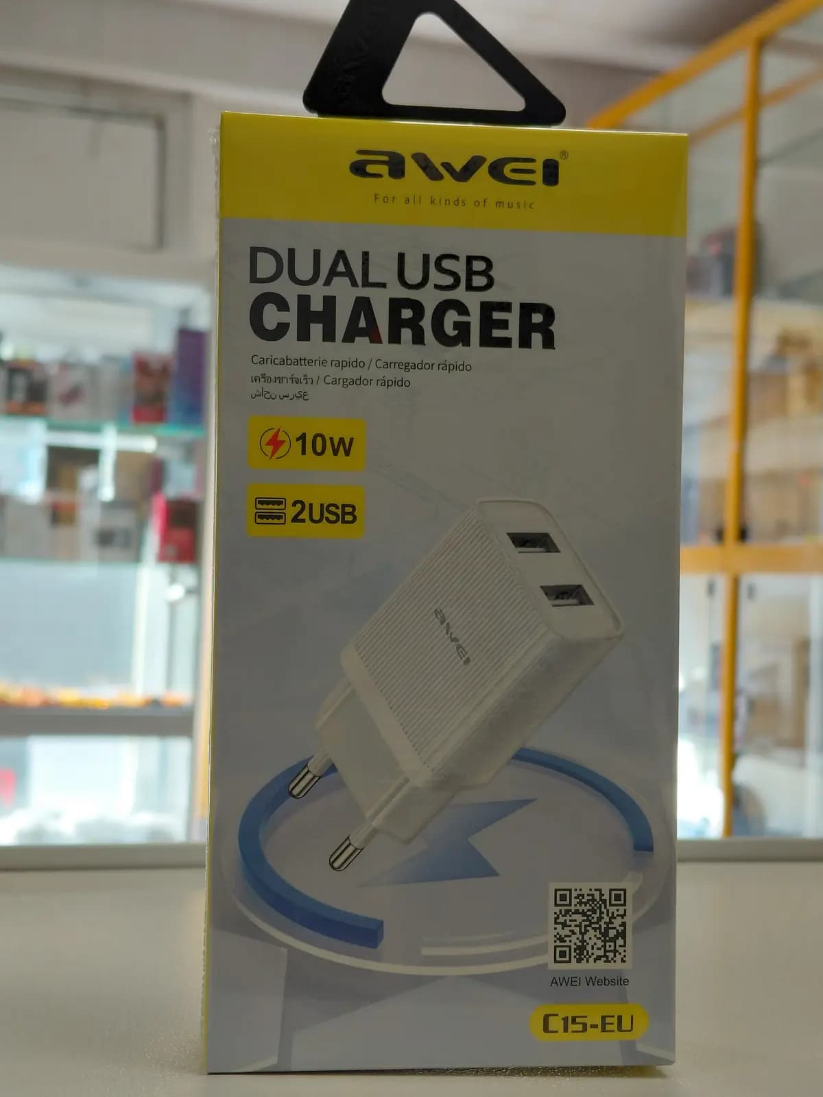 Įkroviklis Awei C15-EU 10W 2xUSB-A baltas