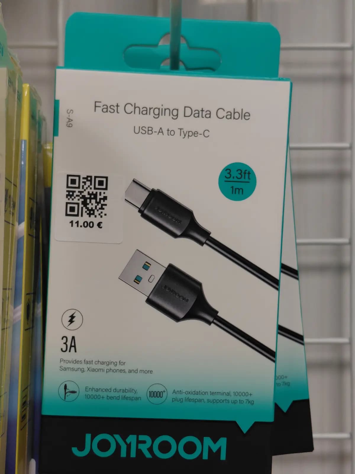 Kabelis USB-A/USB-C Joyroom S-UC027A9, 1 m, juodas
