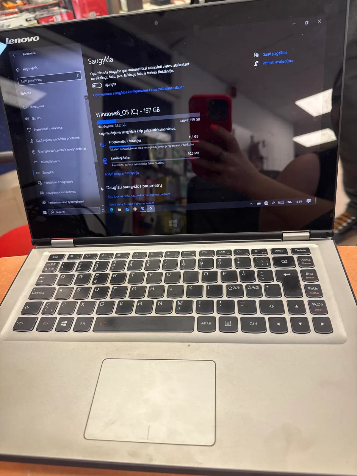 Lenovo Yoga 2 13 (Model 20344) / Intel Core i7-4510U / 13.3" / Windows 10 Home / SSD256GB