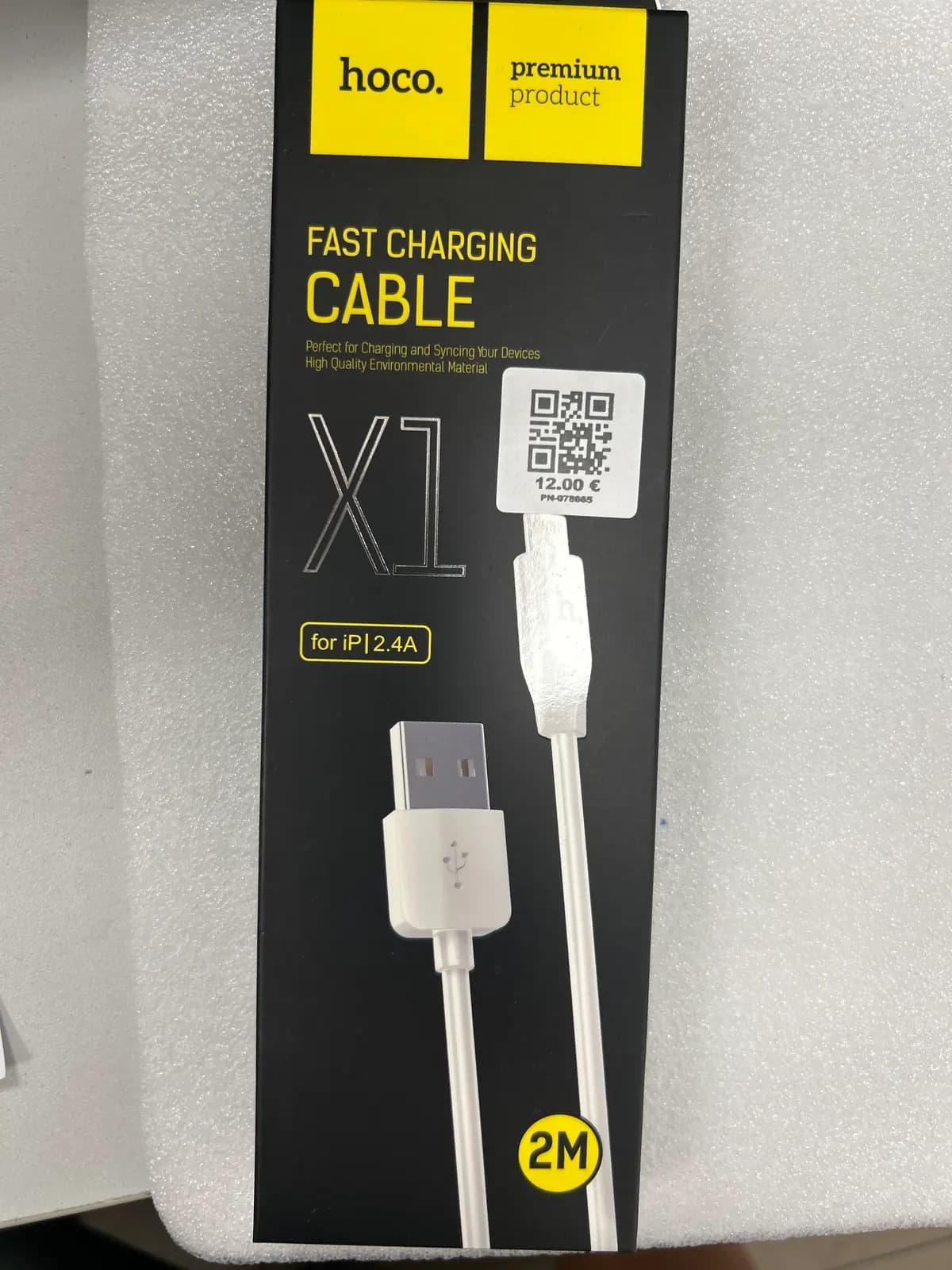 Kabelis HOCO X1 USB - Lightning, 2 m, baltas