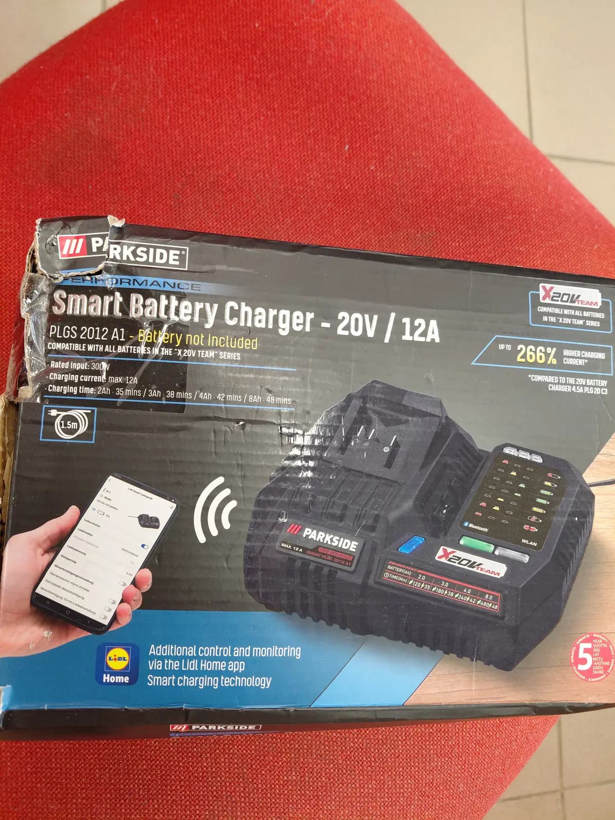 PARKSIDE Battery Charger 20v/12a