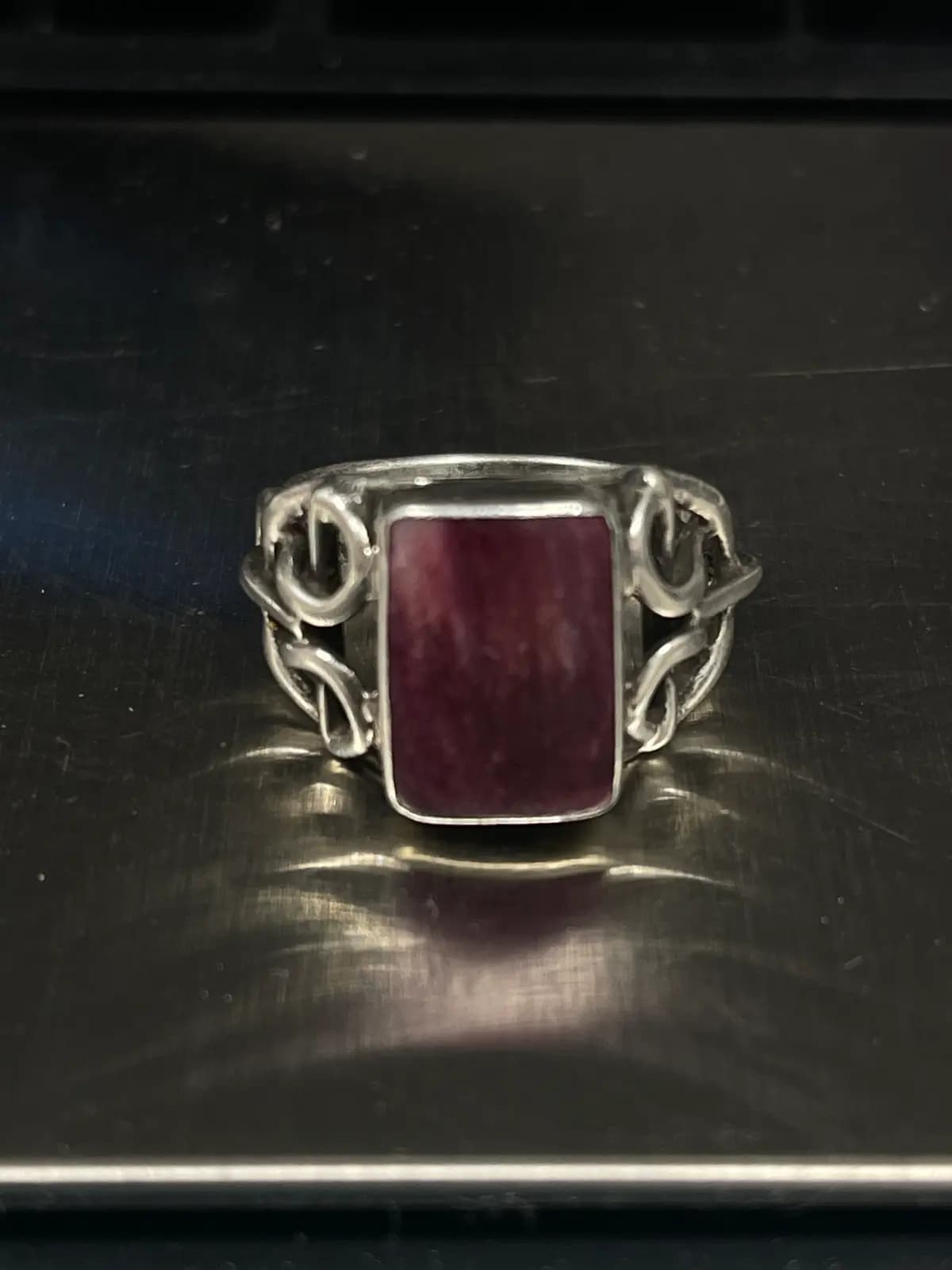 💍 Sidabras 928 - Mot ziedas su akmenuku (6.75g)