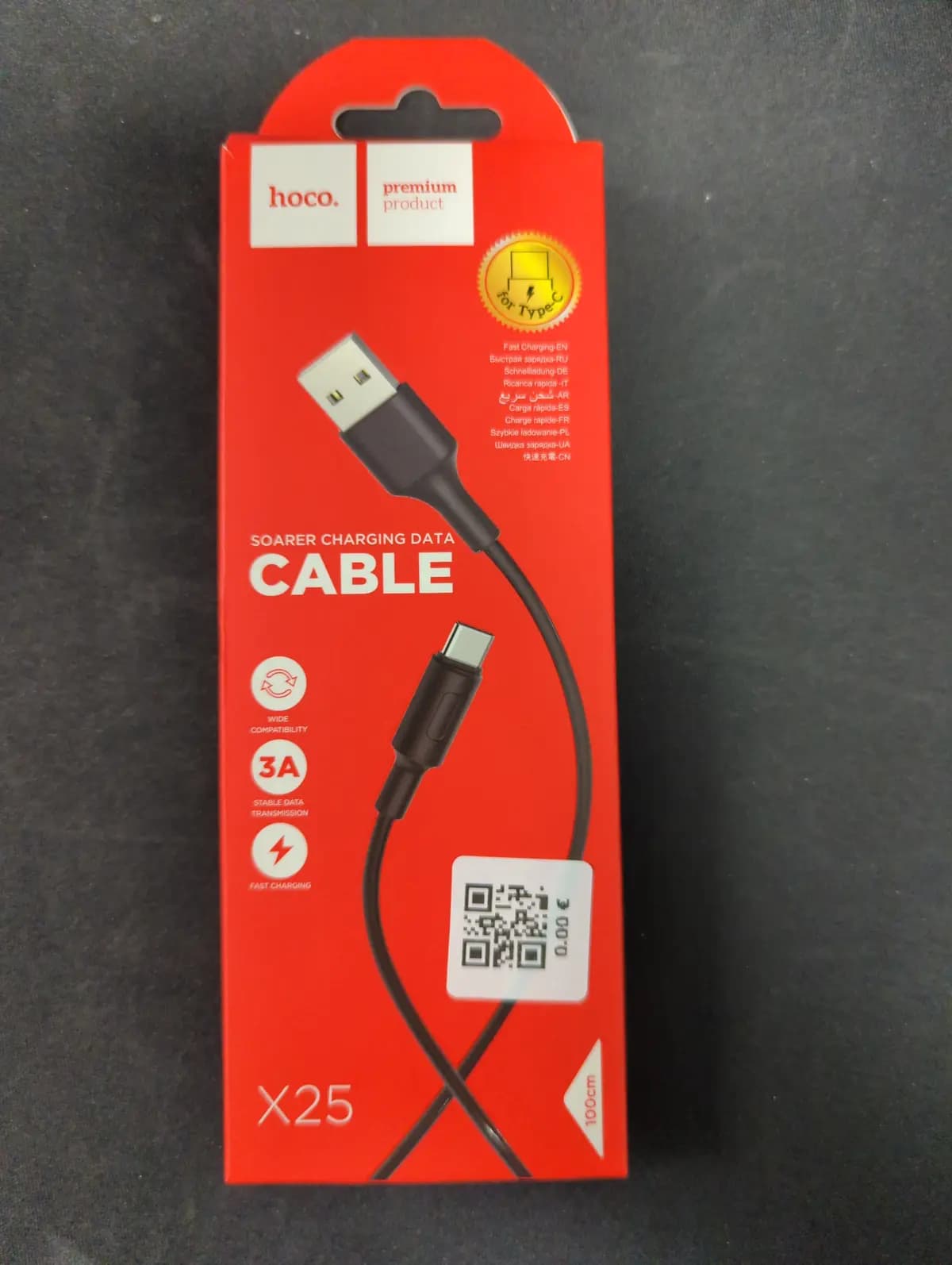 USB kabelis Hoco X25 Type-C 1.0m juodas