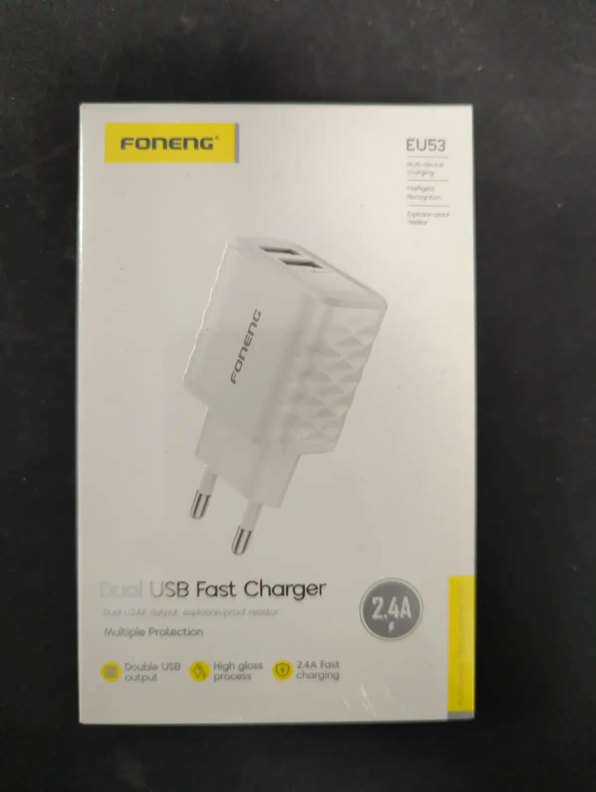 Įkroviklis Foneng EU53 2.4A 2xUSB-A baltas