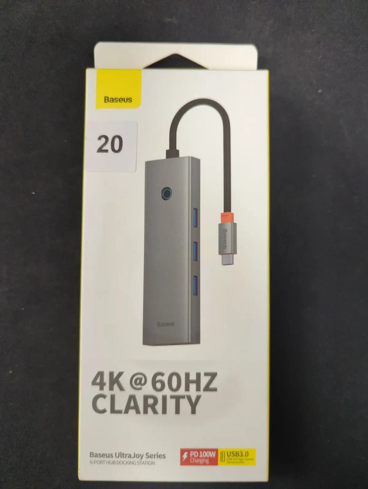 Adapteris Baseus UltraJoy 6in1 USB-C per HDMI 4K 60Hz