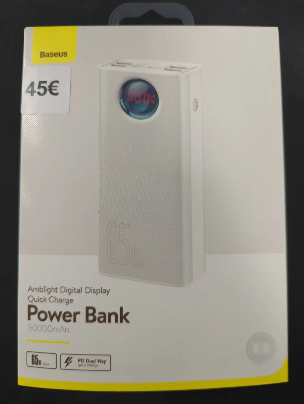 Išorinė baterija Baseus Amblight 65W 30000mAh White