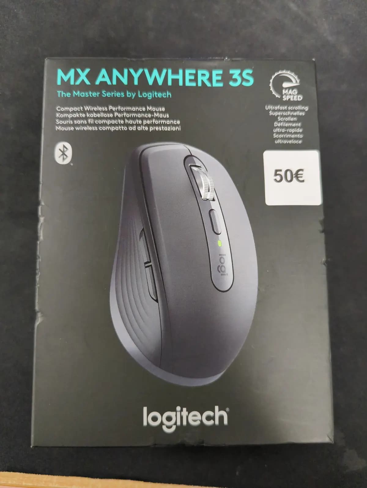 Pelė LOGITECH MX Anywhere 3S, belaidė, Graphite