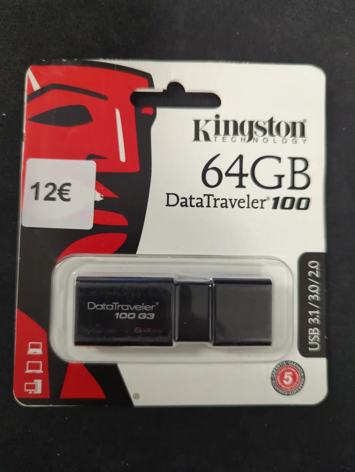 Kingston DataTraveler 100 G3 64 GB, USB 3.0, Black