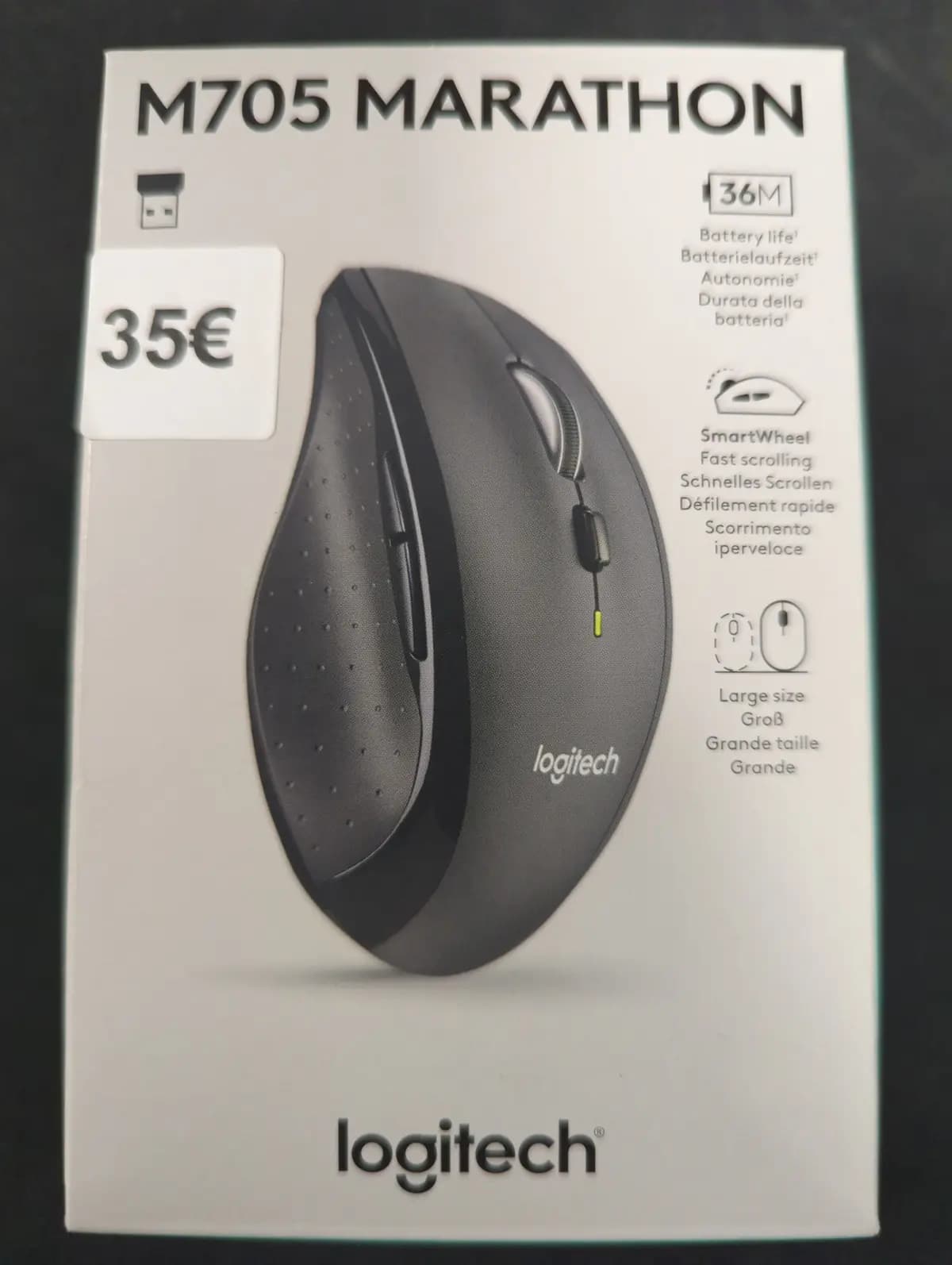 Pelytė Logitech M705 belaidė USB juoda