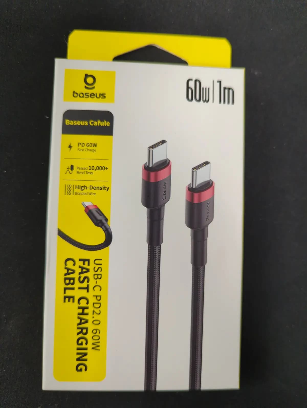 USB C 1.0m QC3.0 PD2.0 su nailoniniu šarvu Cafule