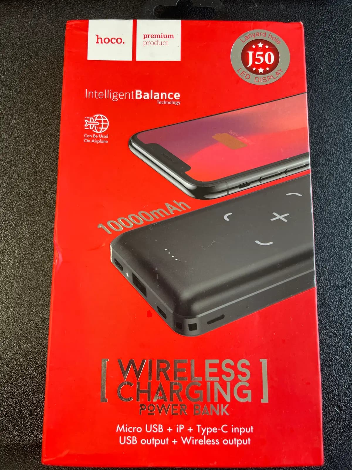 Išorinė baterija su belaidžiu krovimu Hoco J50 micro-USB/ ...