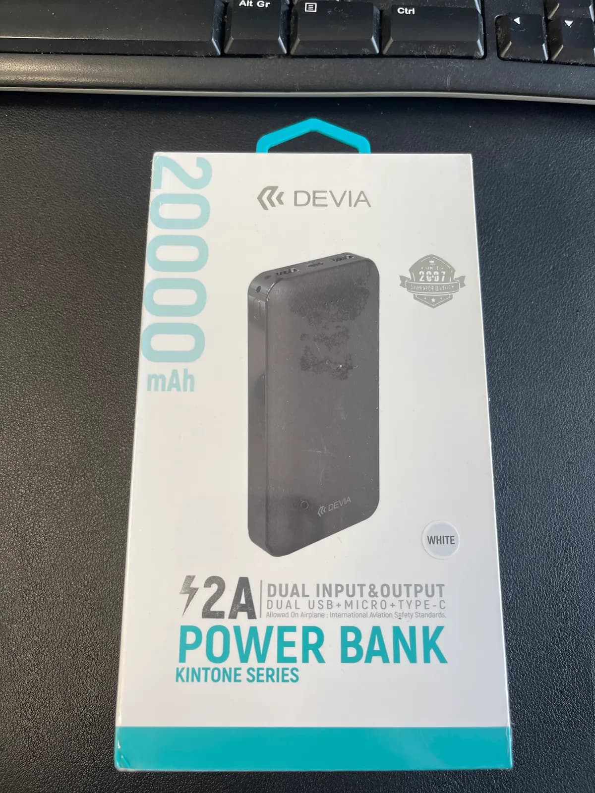 Power Bank V2 20000 mAh - Devia Kintone Series White