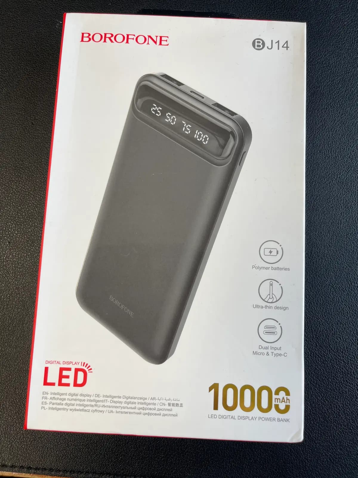 Išorinė baterija Borofone BJ14 10000 mAh, juoda