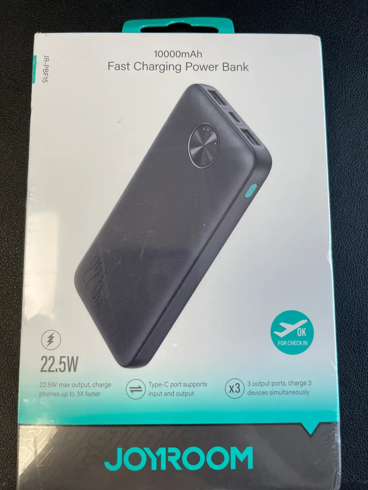 Išorinė baterija Joyroom JR-PBF15 10000 mAh, 22.5 W, juoda