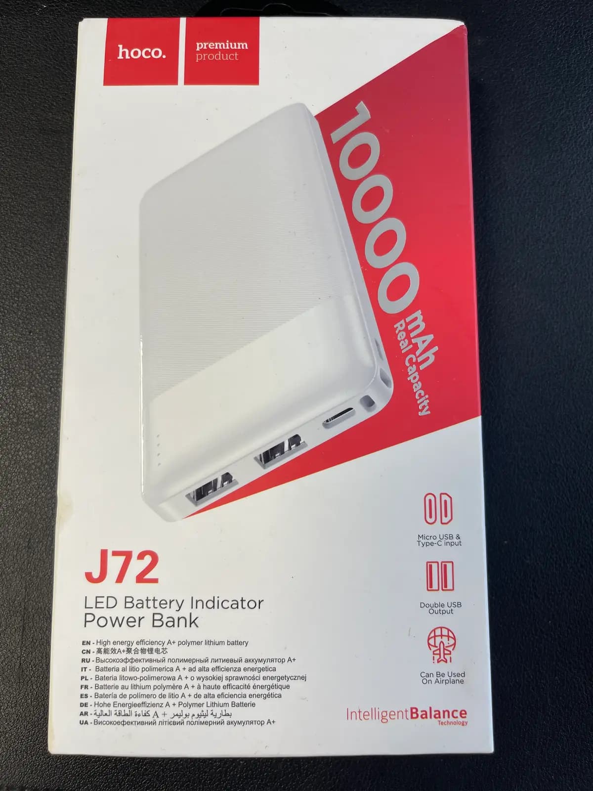 Išorinė baterija Hoco J72 10 000mAh balta