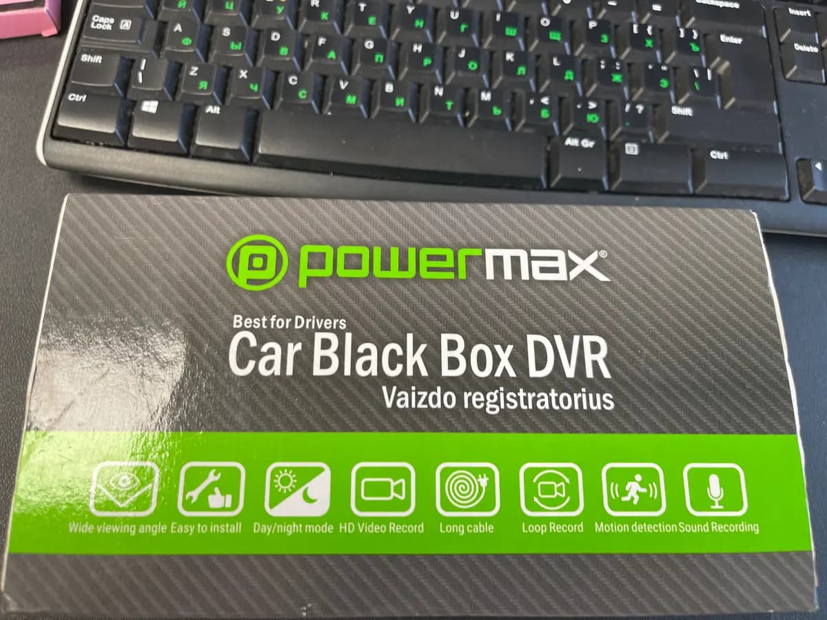 PowerMax vaizdo registratorius juodas
