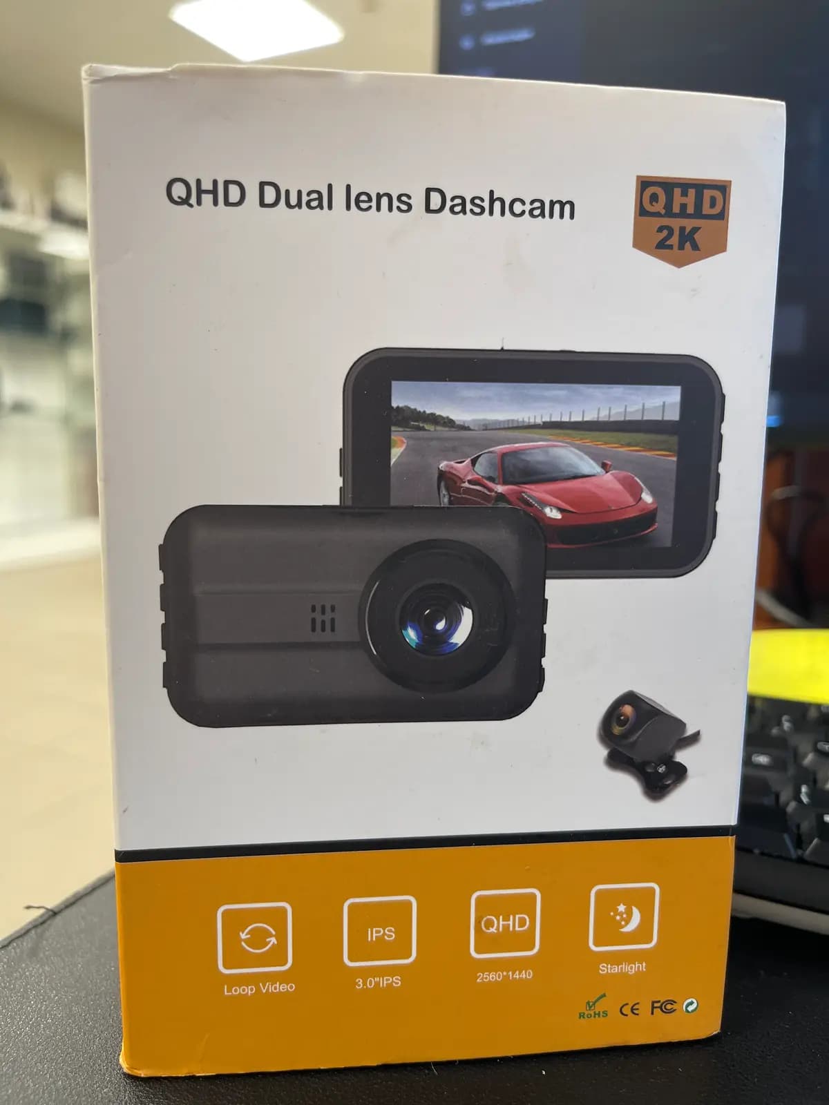 Automobilio kamera QHD 2K WI-FI