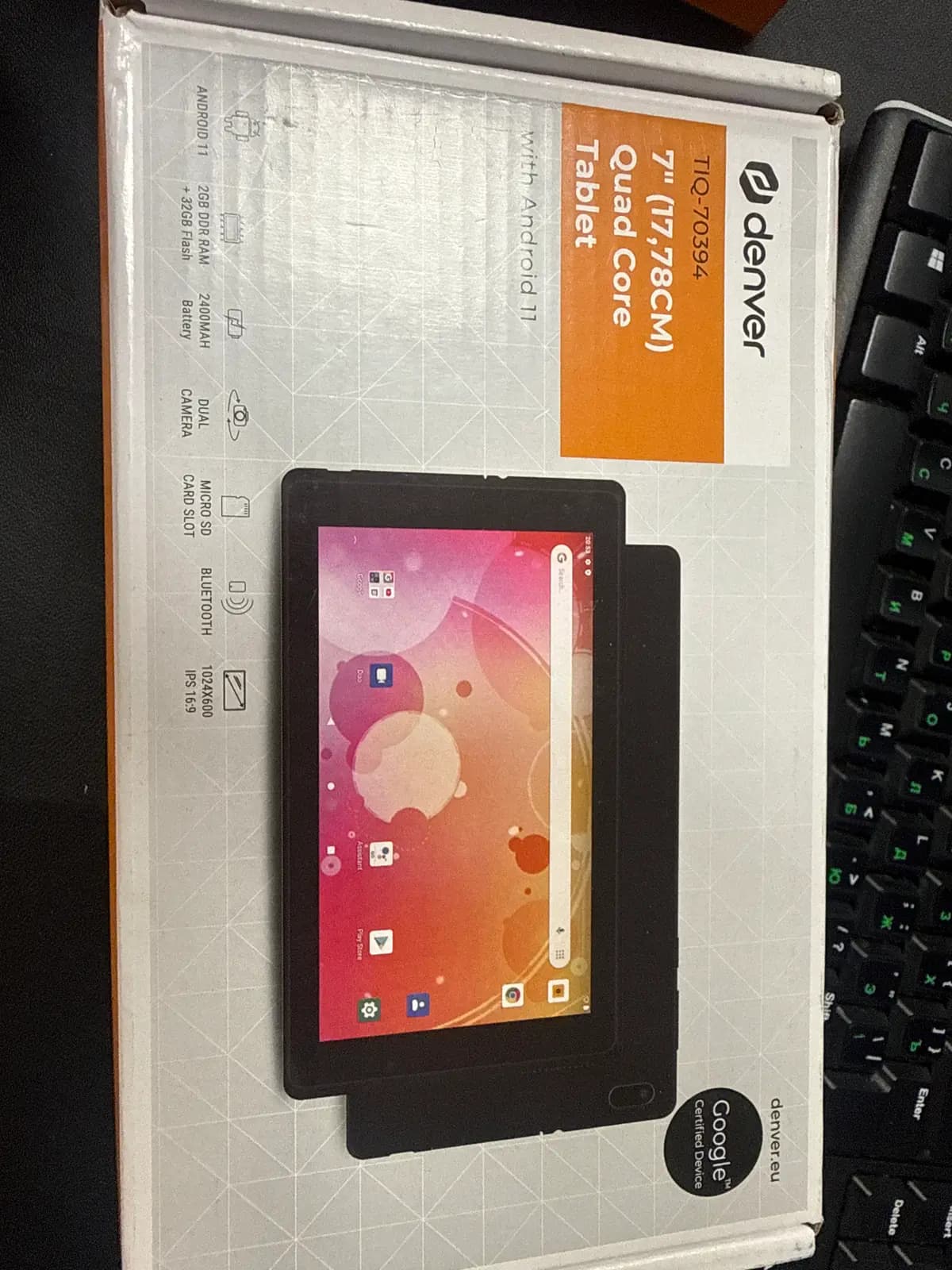 Planšetė Denver TIQ-70394 7/32GB/2GB/WI-FI/Android11/juodas