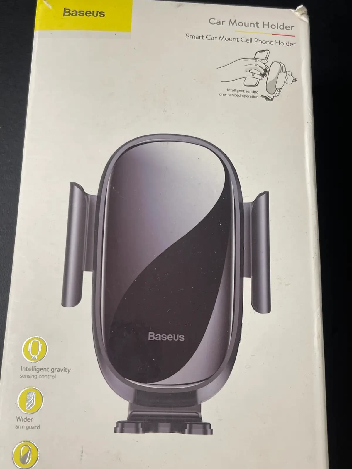 Baseus Smart Car Mount Cell automobilinis telefono laikiklis su belaidžiu įkrovimu,