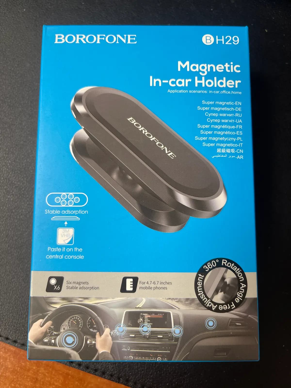 Automobilinis telefono laikiklis Borofone BH29, magnetinis, juodas