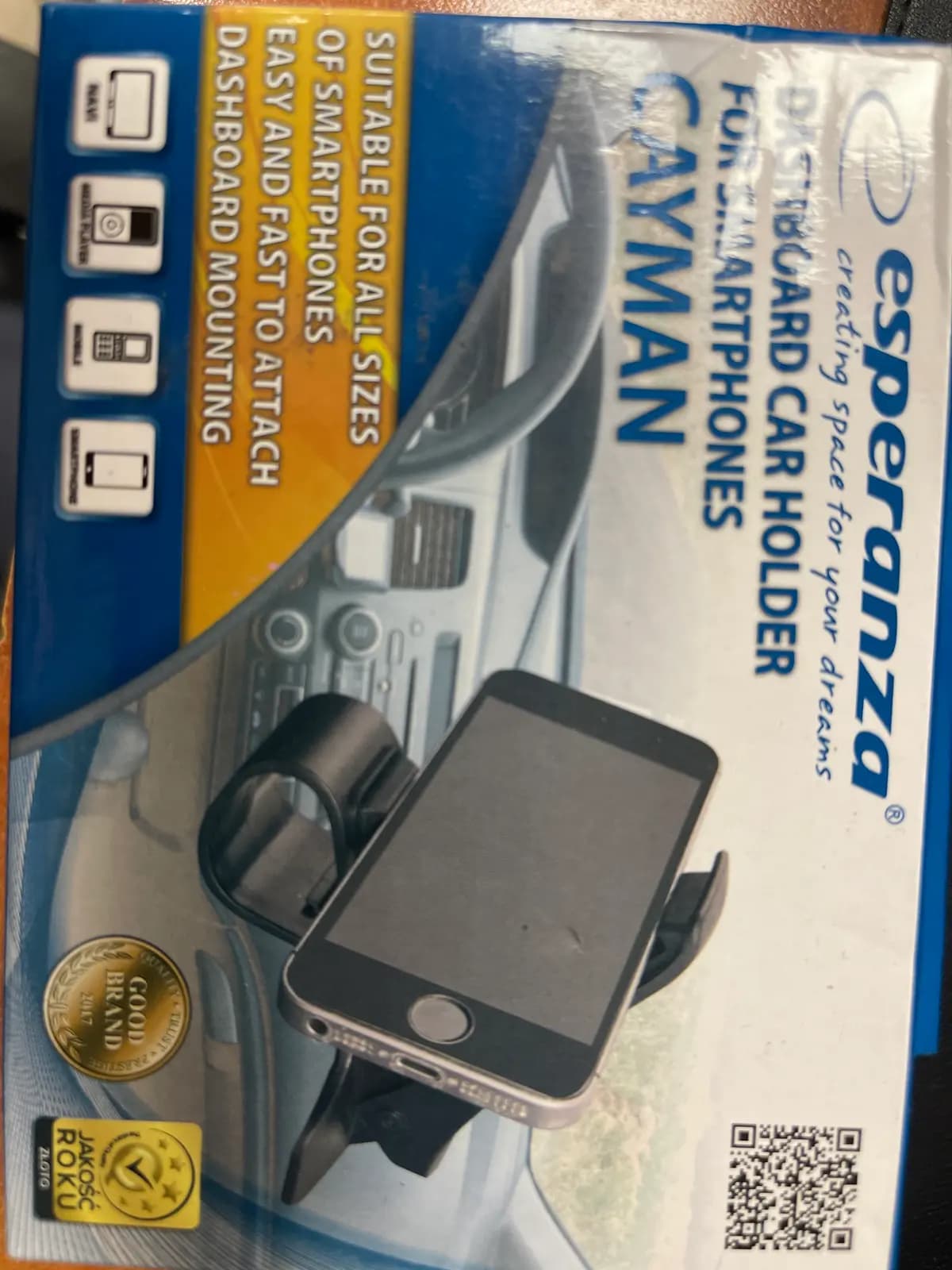 Automobilinis telefono laikiklis Esperanza EMH135, su spaustuku.
