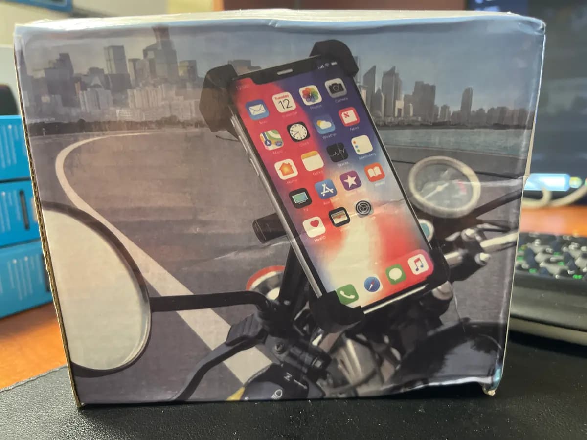 telefono laikiklis dviračiui ir motociklui, juodas