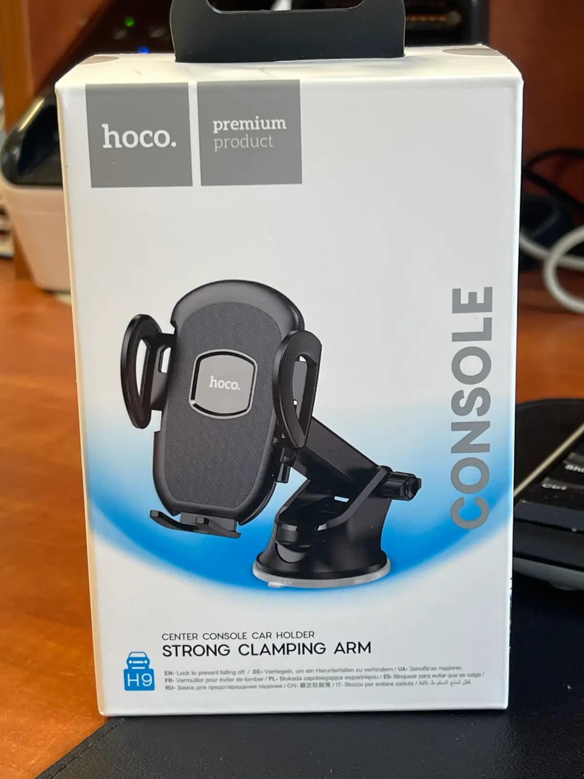 Automobilinis telefono laikiklis Hoco H9 (dashboard) juodas