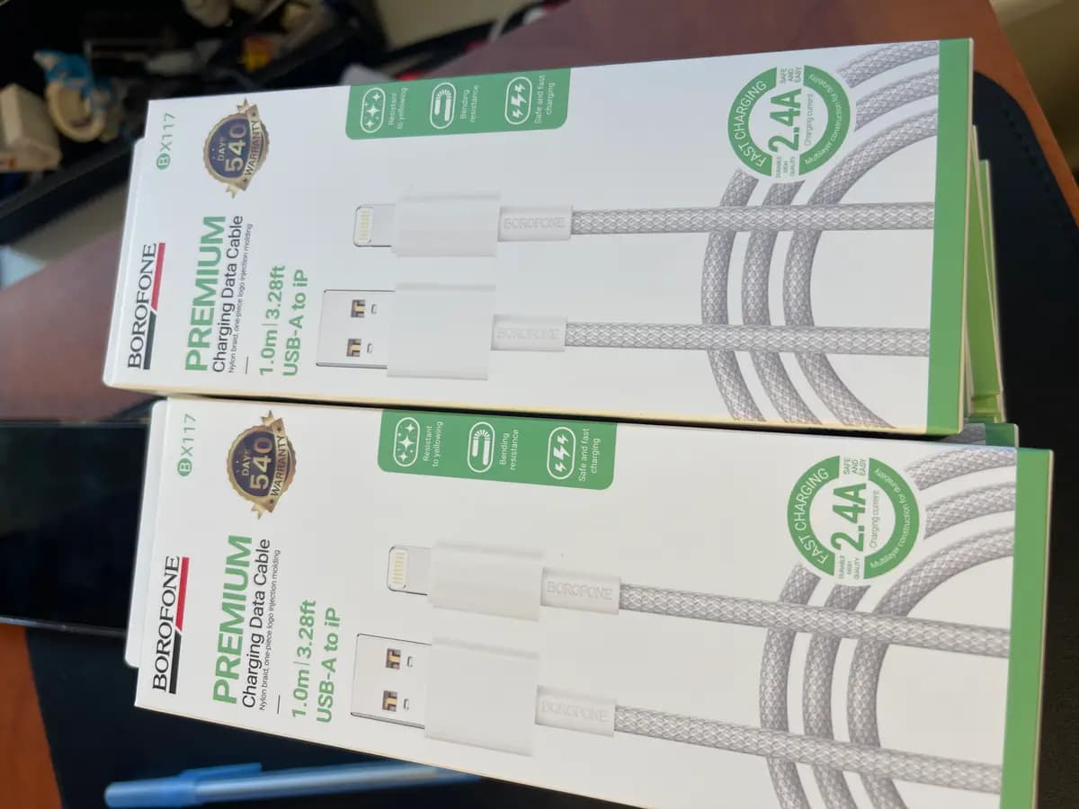 USB cable Borofone BX117 USB-A to Lightning 1.0m white