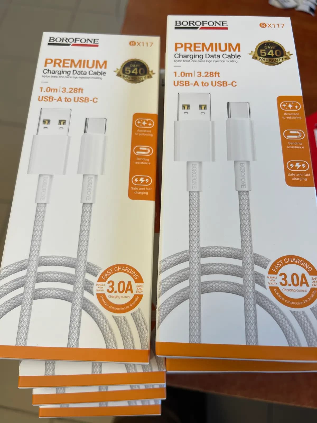 USB cable Baltas USB-A - USB-C 3A 100cm laidas "Borofone BX117"