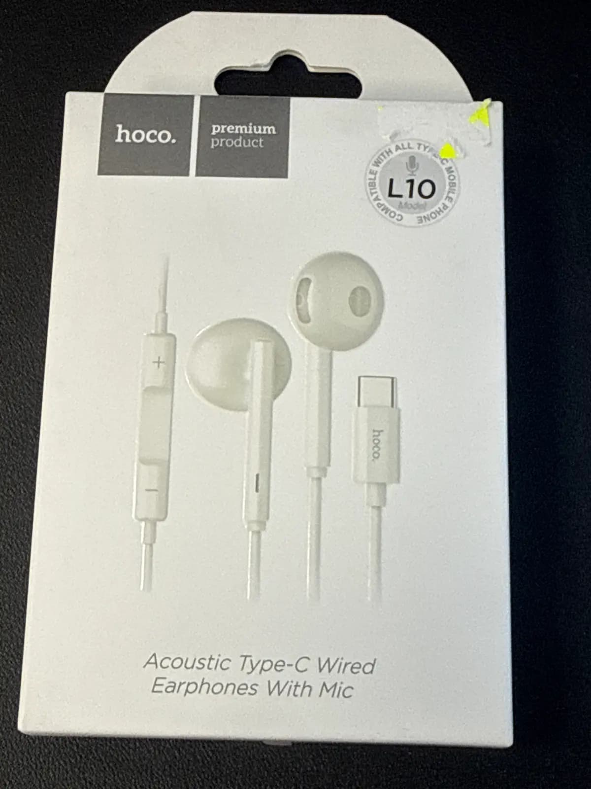 Ausinės Hoco L10 Type-C baltos