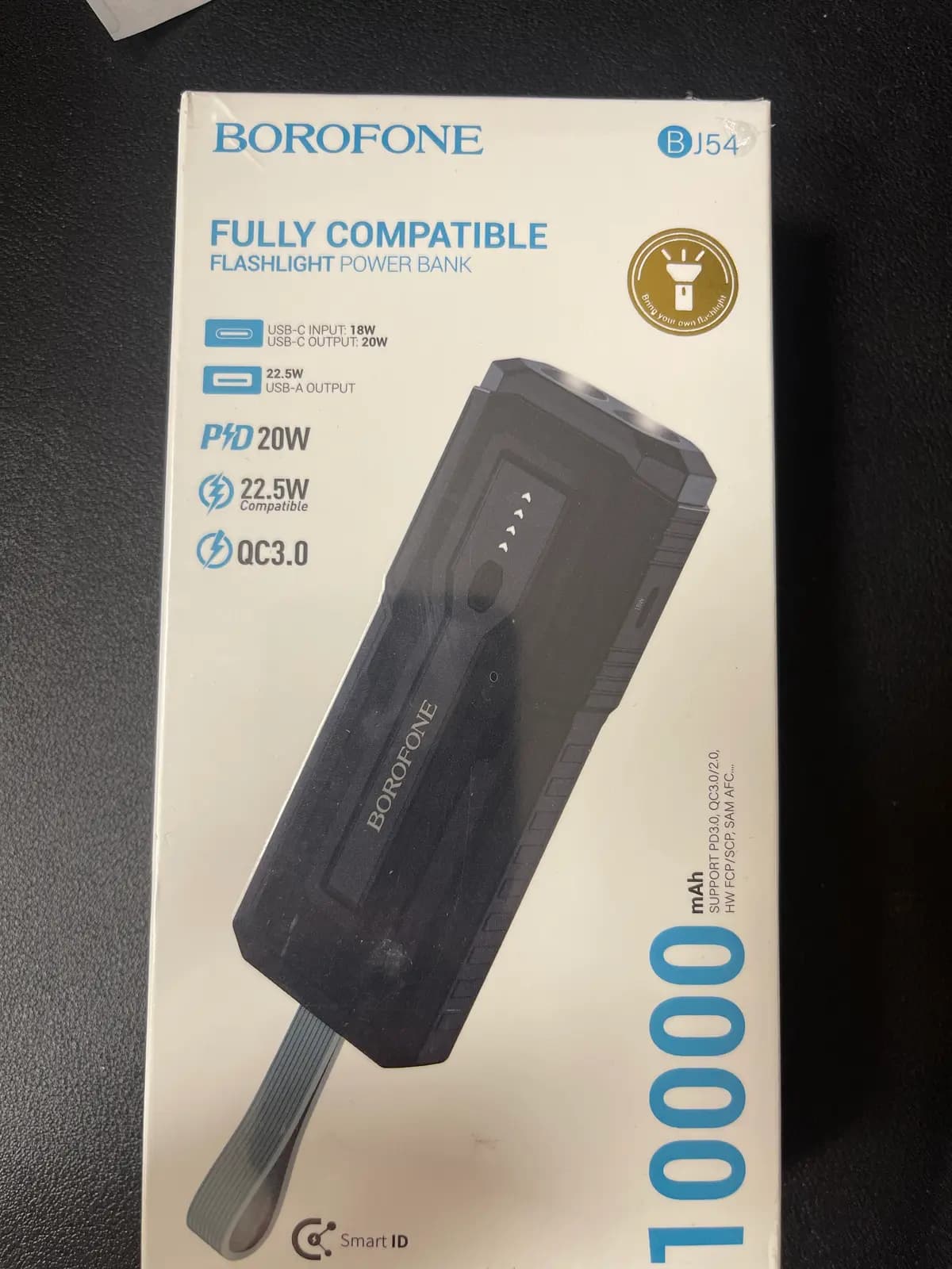 Išorinė baterija OEM Borofone Power Bank BJ54 Graceful, 10000 mAh, 20 W, juoda