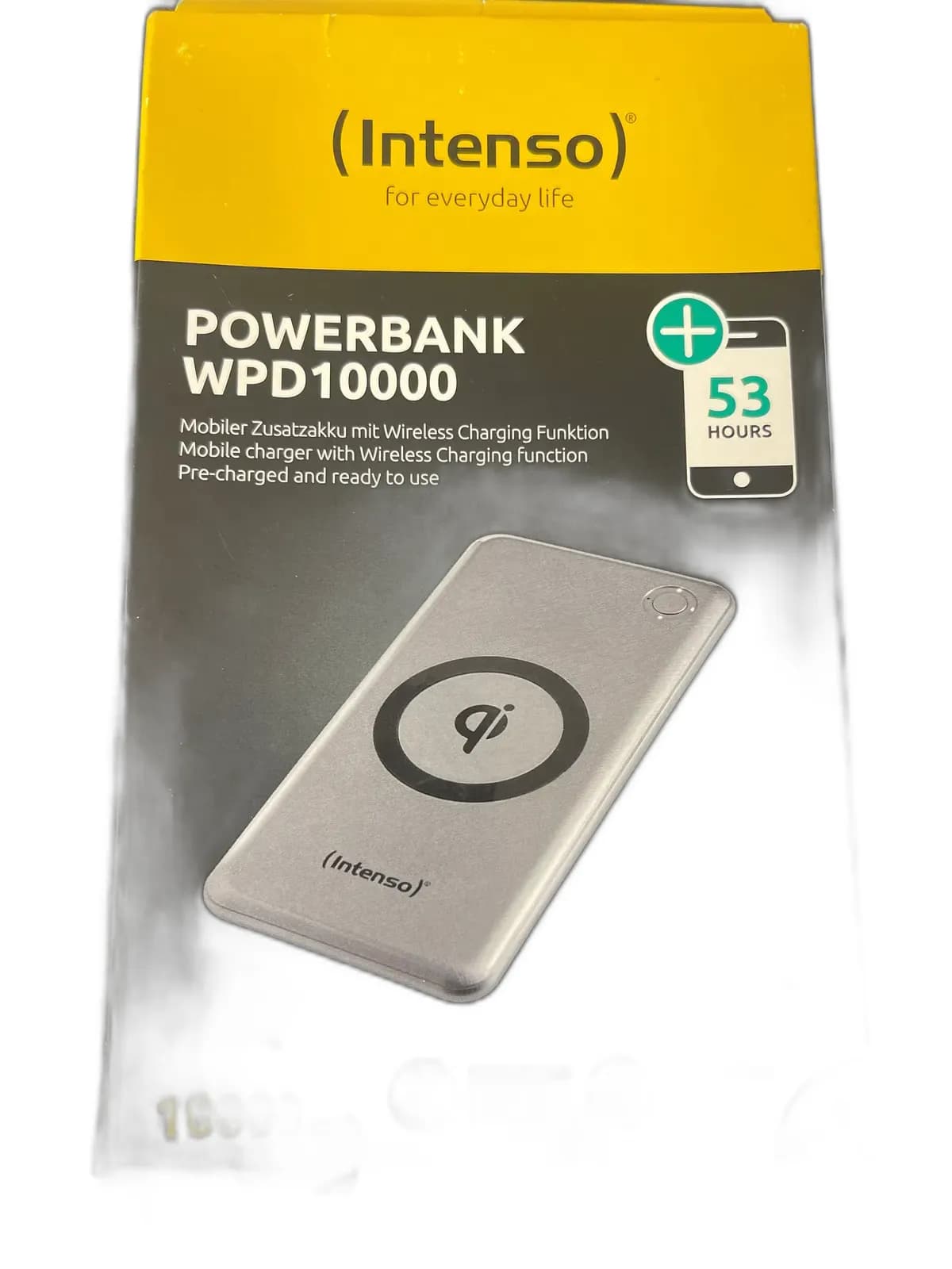 Išorinė baterija Intenso WPD10000 10000 mAh, sidabrinė