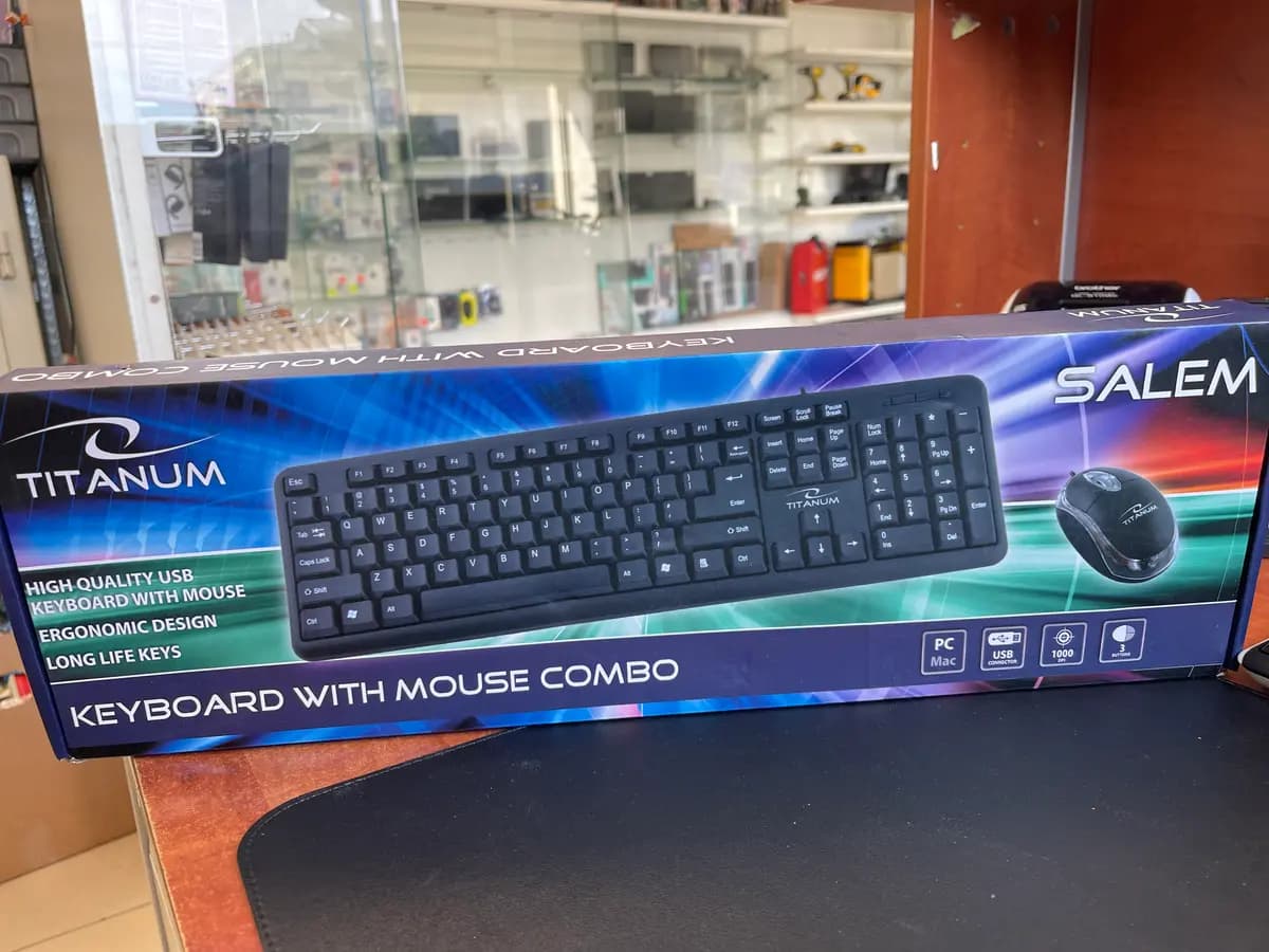 Klaviatūros ir pelės rinkinys TITANUM TK106 (USB 2.0; (JAV); juodos spalvos; opt..