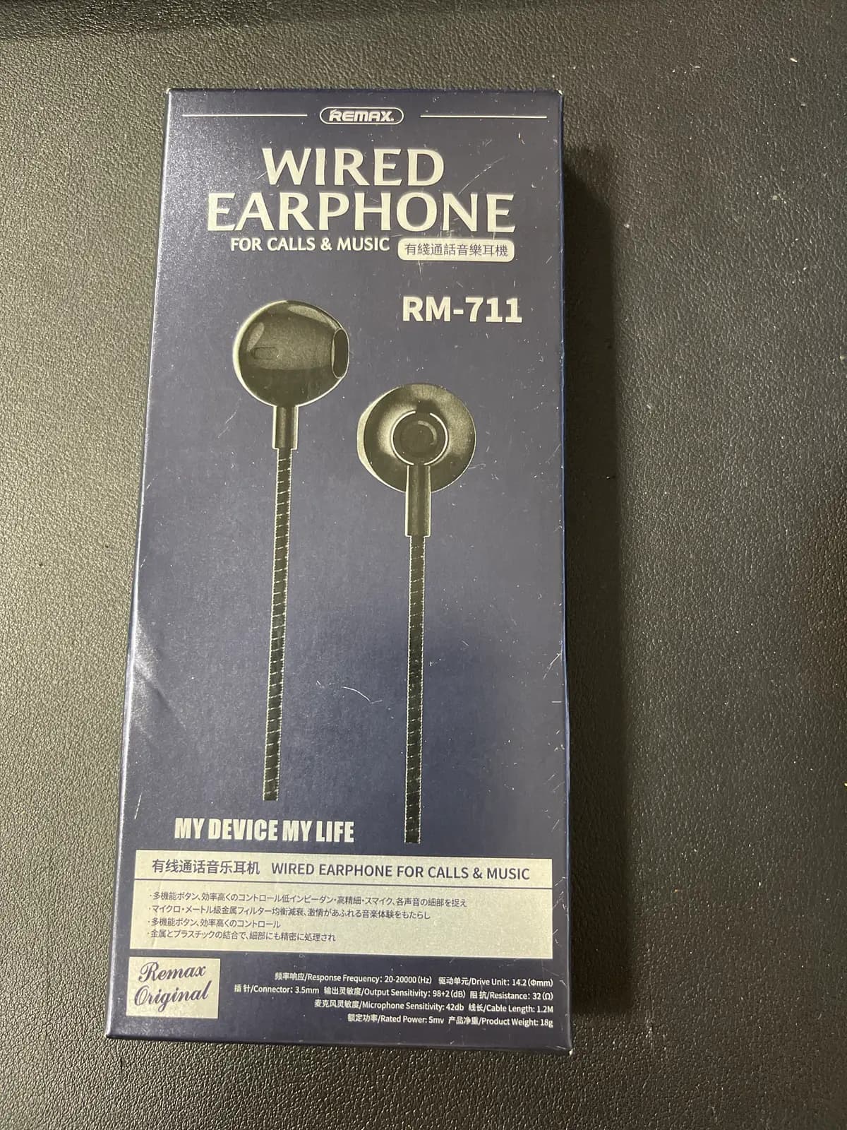 Remax RM-711 Earphones Earbuds Headphones with Remote Control and Microphone black
