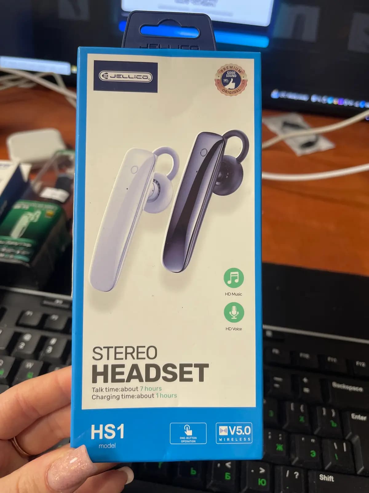 **Jellico HS1 Bluetooth ausinės, juodos**