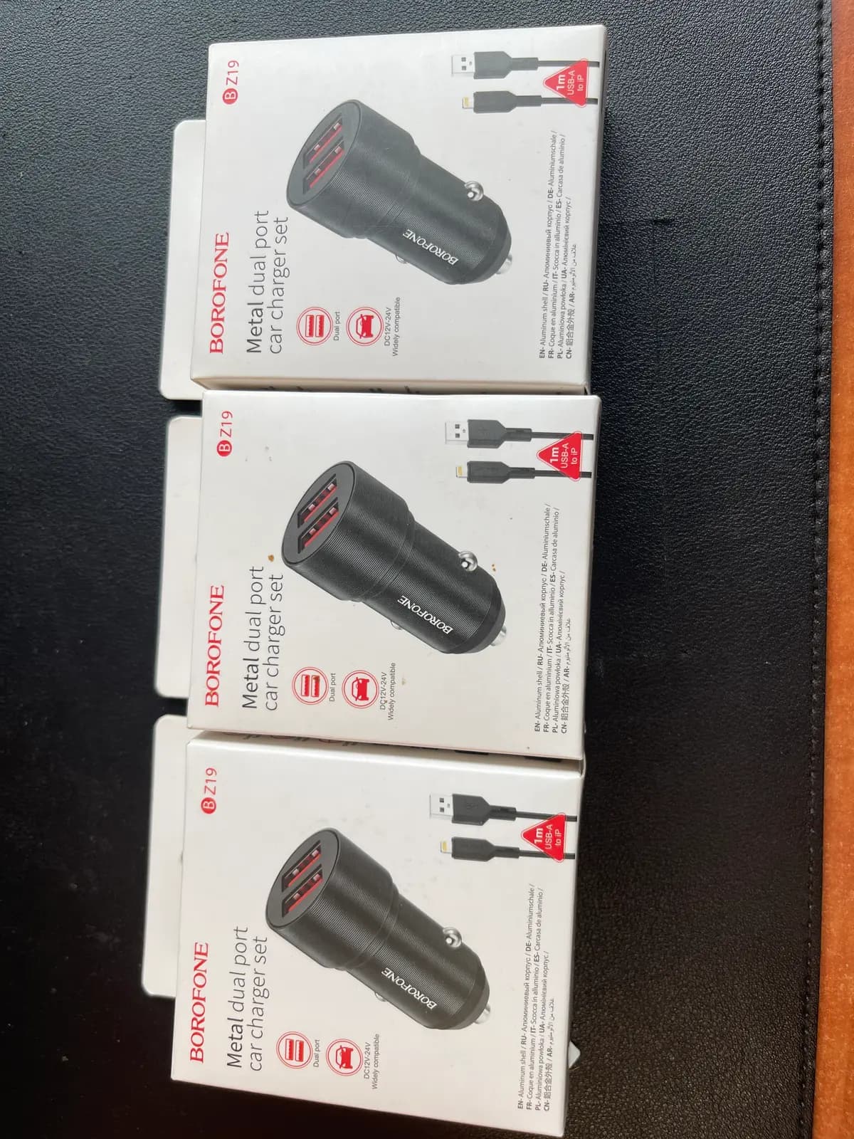 **BOROFONE BZ19 Wisdom – automobilinis įkroviklis, 2×USB, su Lightning laidu**