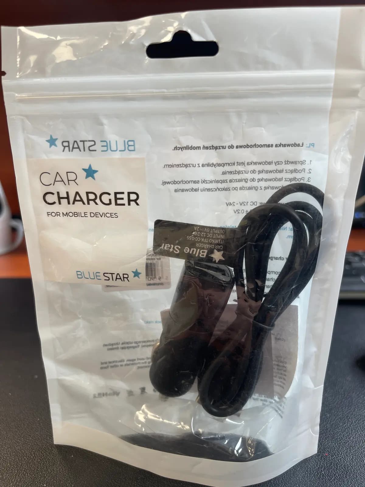 Automobilinis įkroviklis Blue Star USB A 2A + laidas USB A į Micro USB, juodas