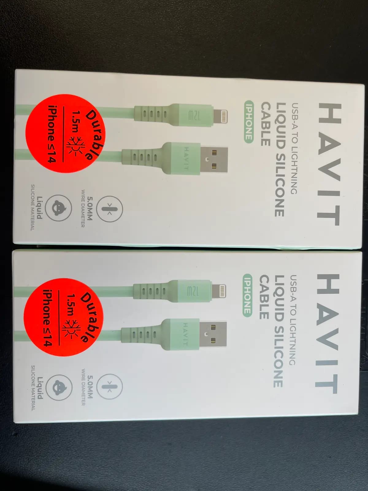 HAVIT USB-A į Lightning greito įkrovimo laidas, 1,5 m