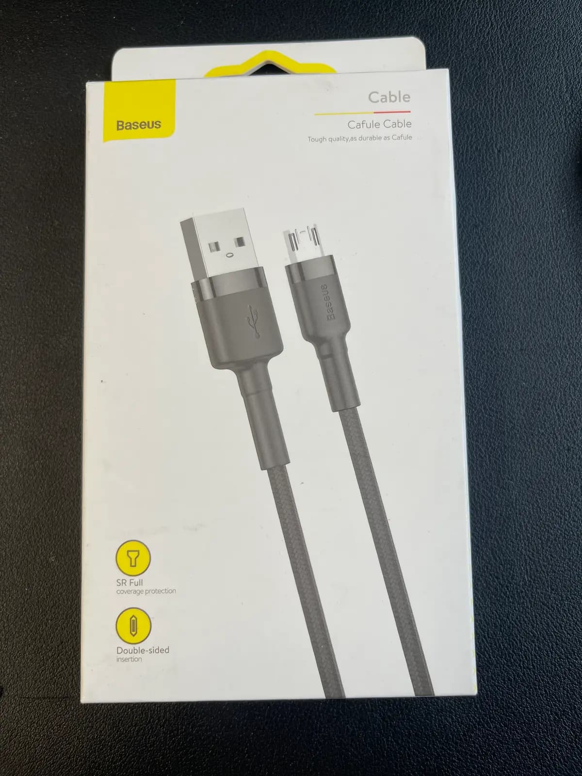 Kabelis USB microUSB kabelis 1.5A 2M juodai pilkas