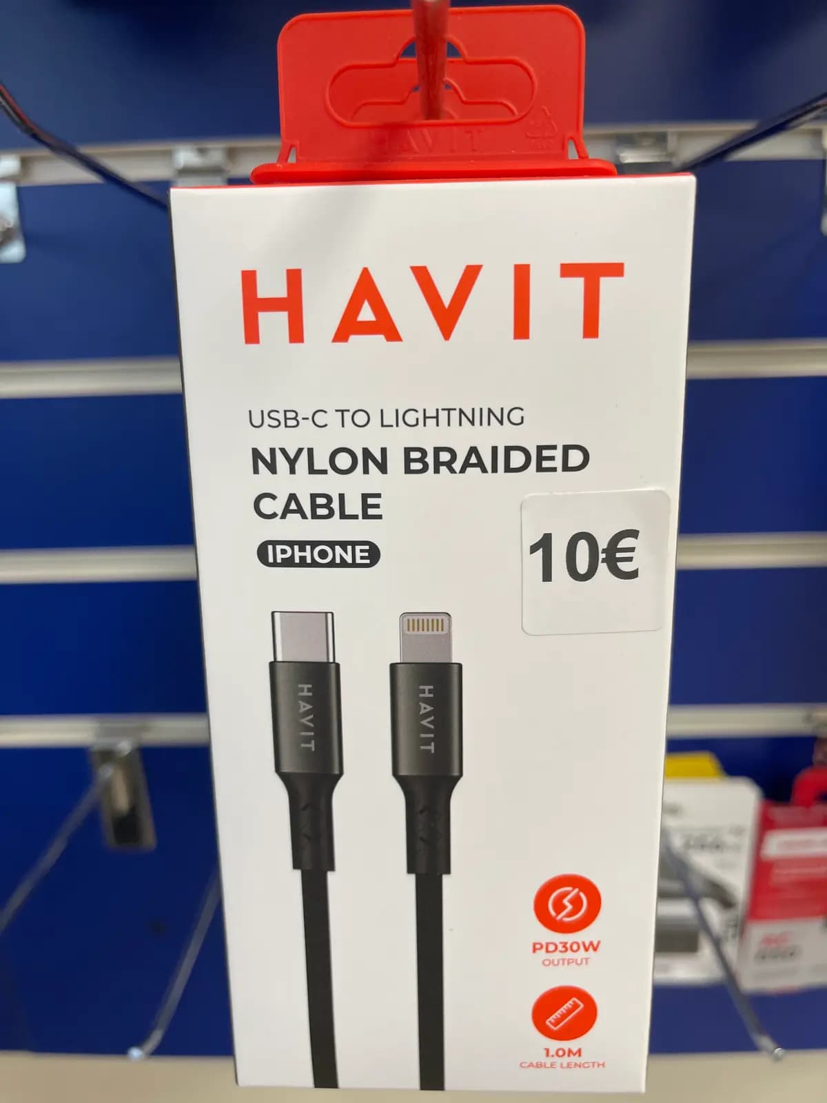Kabelis C-L 1m CB673 30W melns Havit