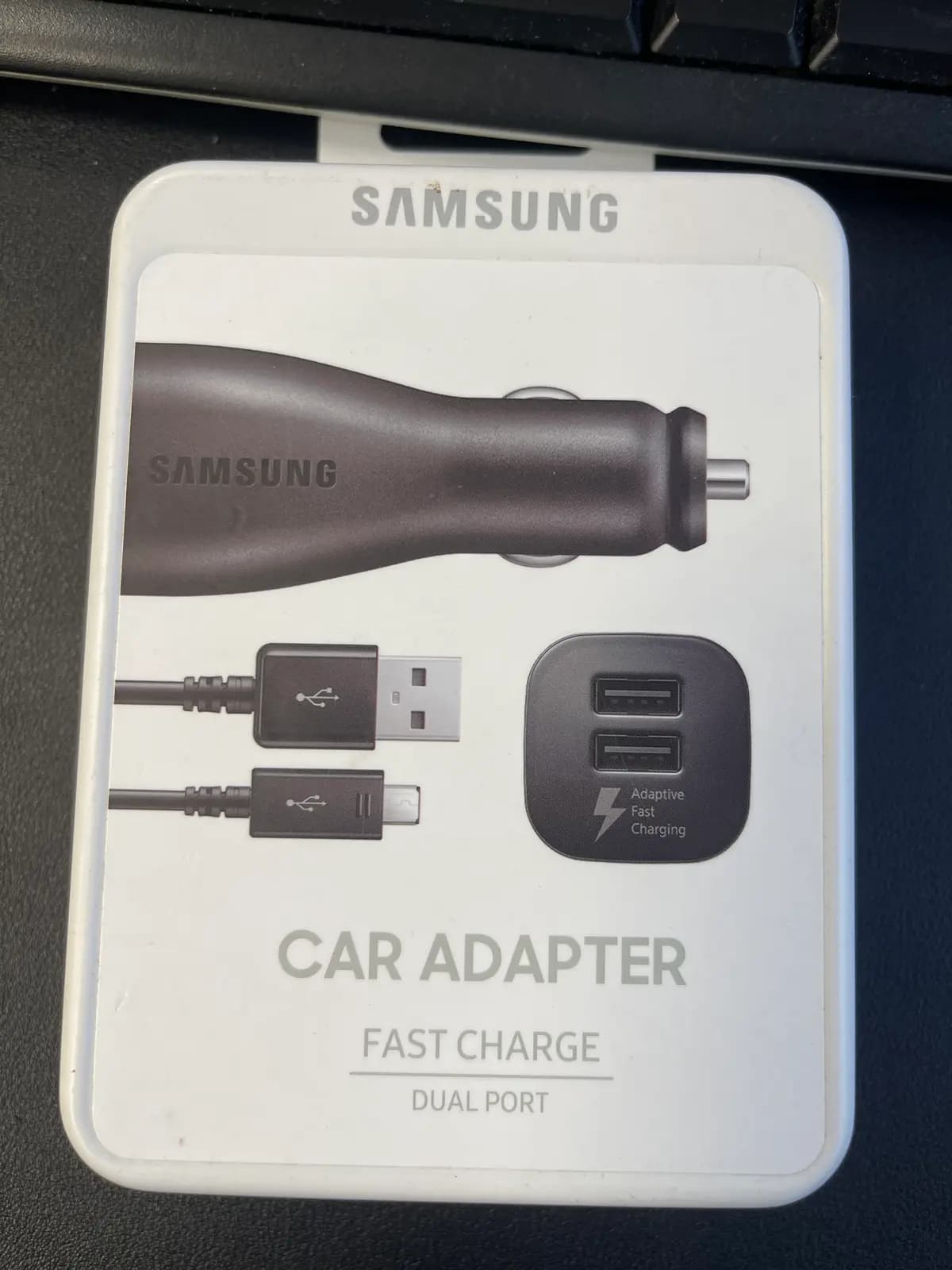 Samsung“ automobilio greitasis įkroviklis, 2 x „MicroUSB“, 2A, juodas