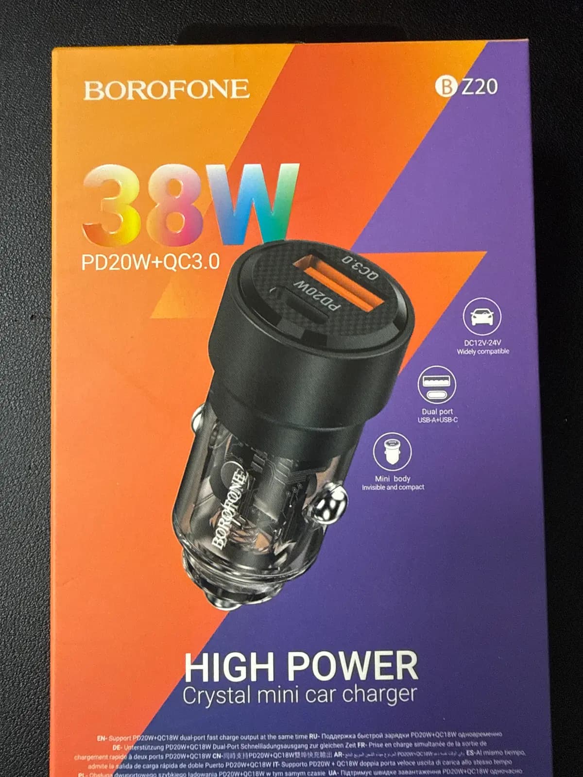 Automobilinis įkroviklis Borofone BZ20 PD20W+QC3. ...