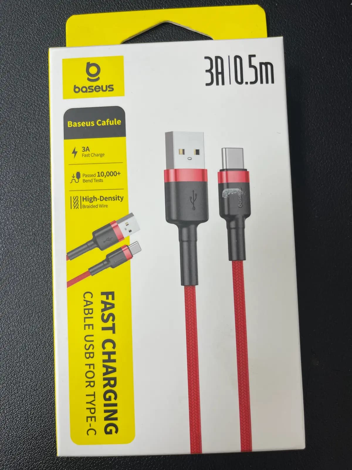 Kabelis USB-A/USB-C Baseus CATKLF-A09, 0,5 m, raudonas