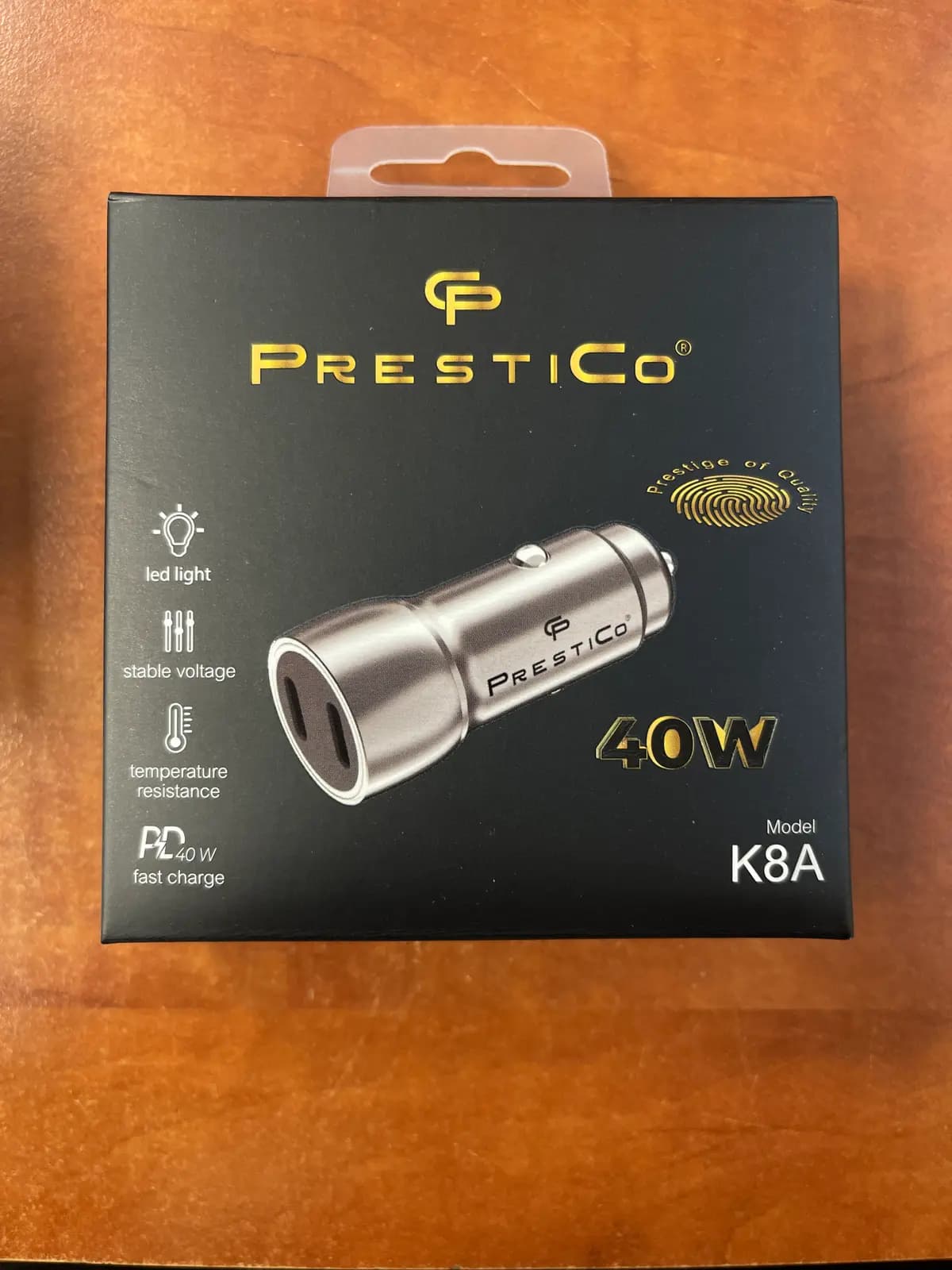 PRESTICO K8A dviejų USB-C jungčių PD įkroviklis, 40 W, pilkas