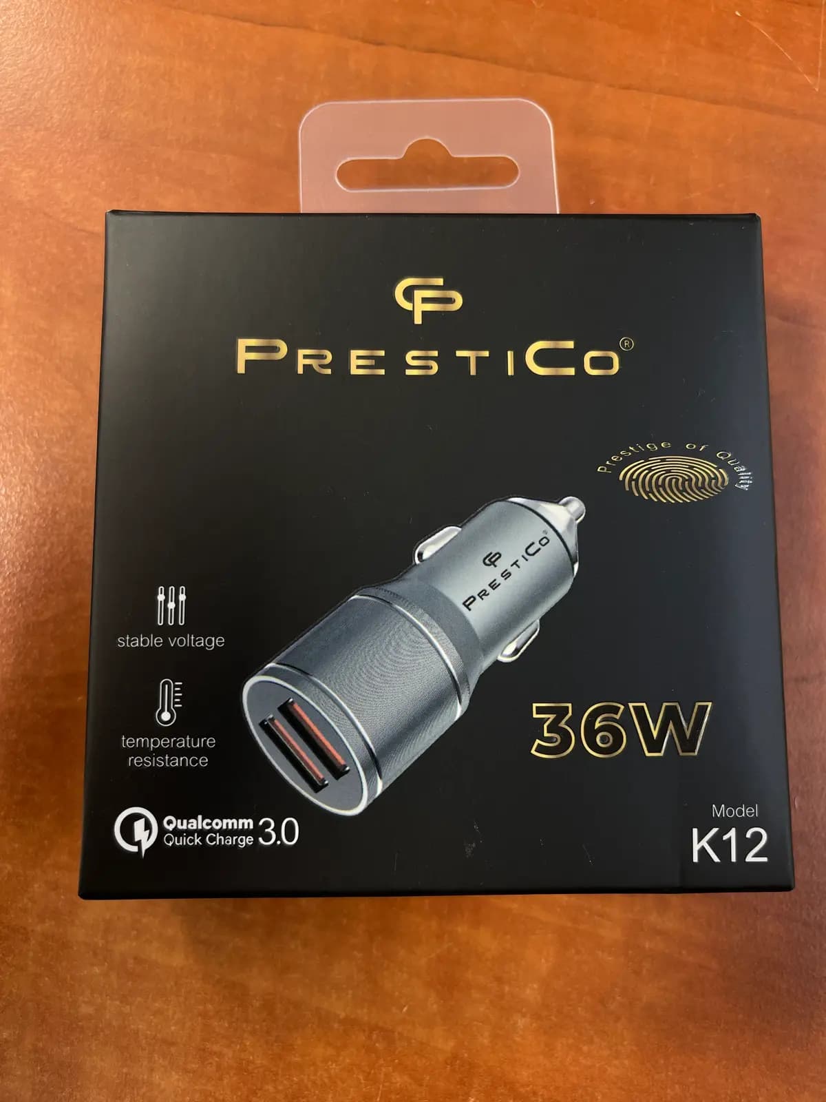 PRESTICO K12 dviejų USB-C jungčių PD įkroviklis, 36 W, pilkas