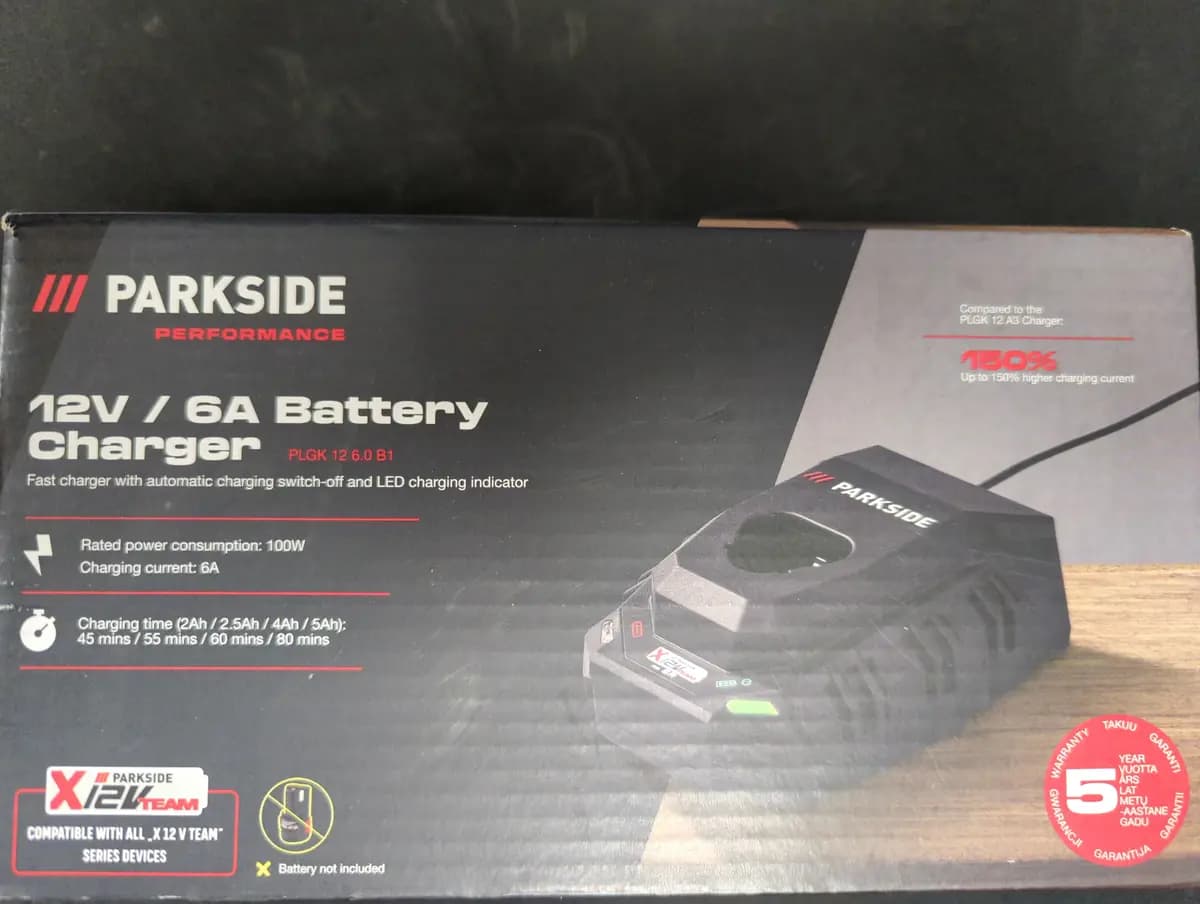 Parkside 12V/6A baterijos ikroviklis