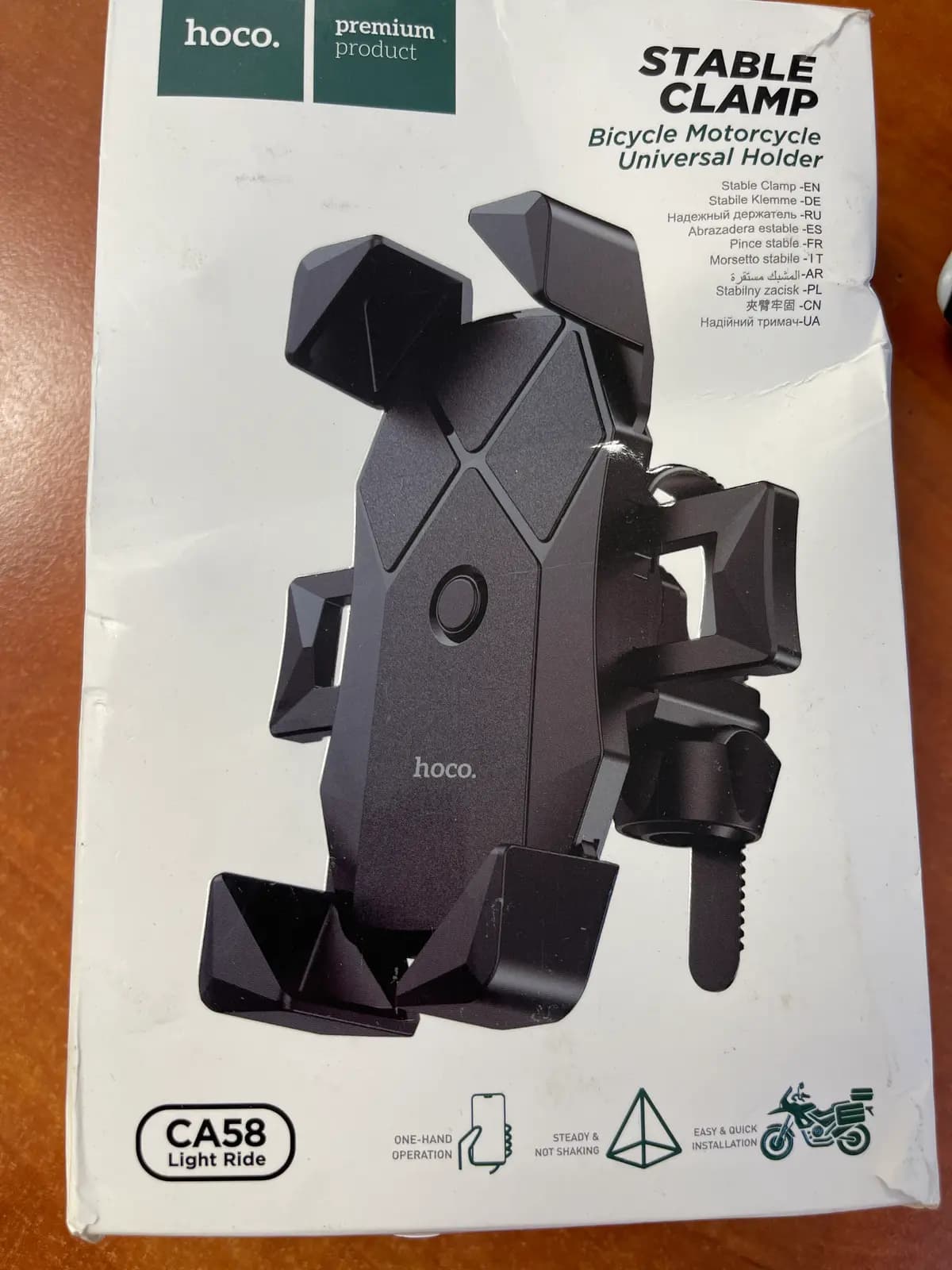 Universalus telefono laikiklis motociklui arba dviračiui