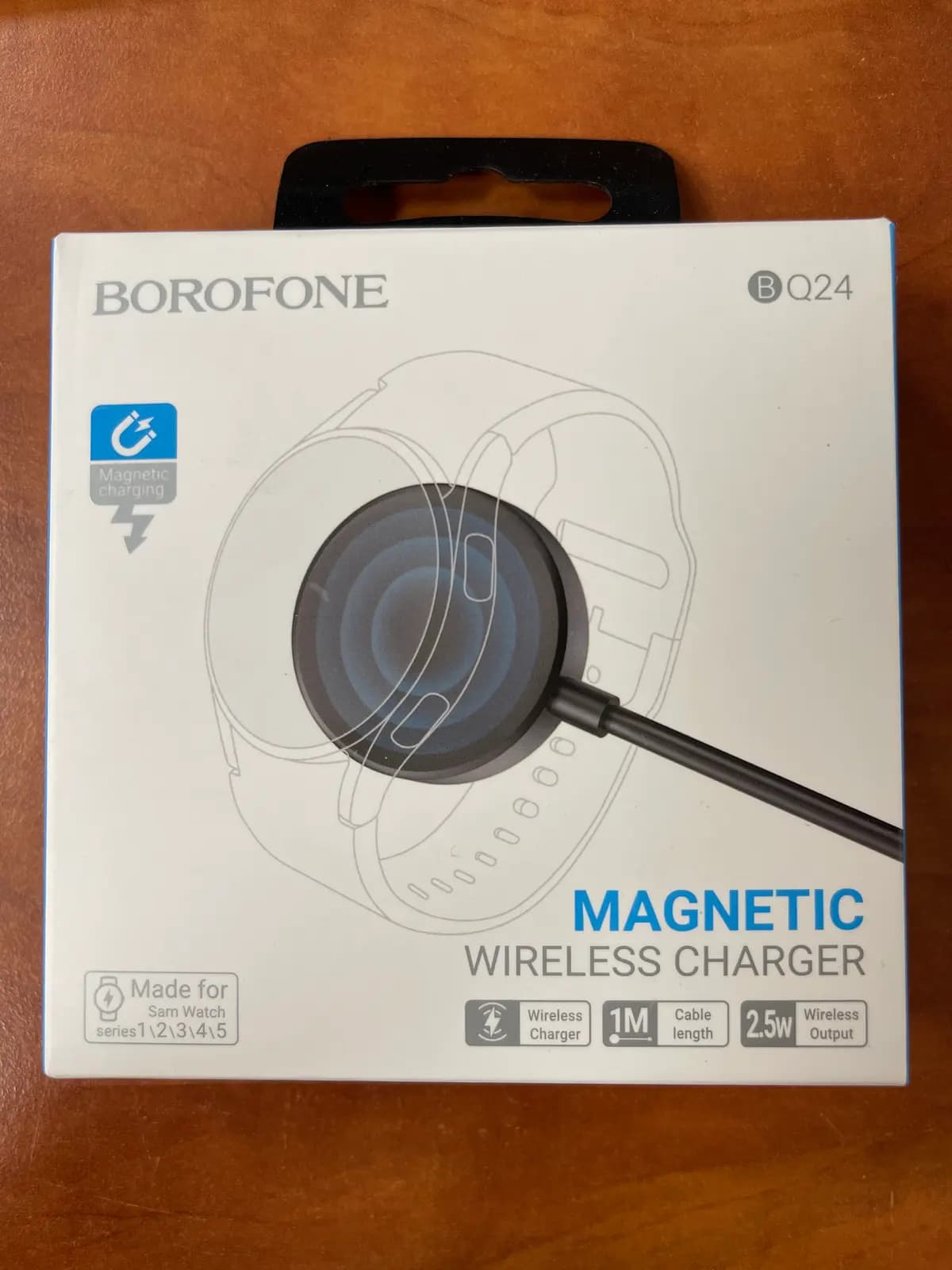 BOROFONE BQ24 belaidis išmaniojo laikrodžio įkroviklis, 2,5 W, juodas